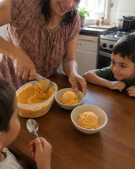 Helado casero hecho en casa