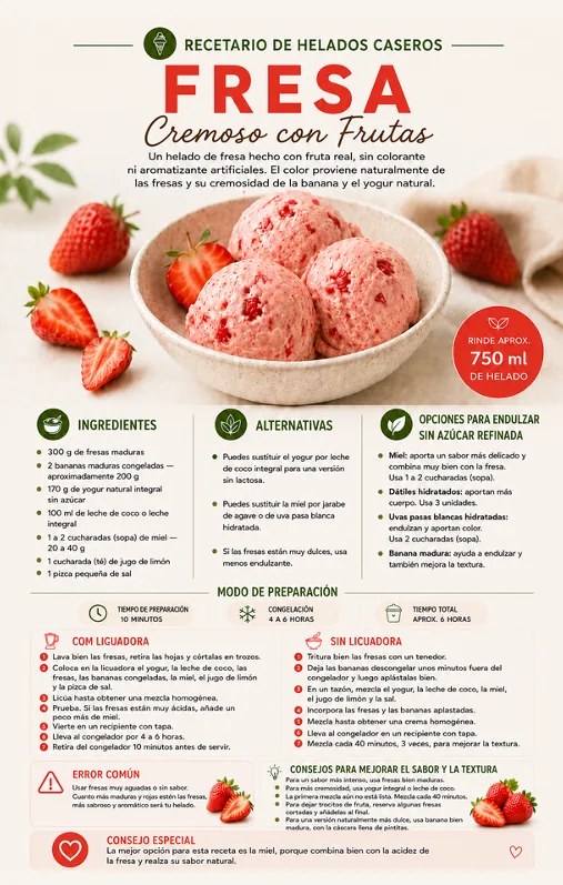Receta de helado