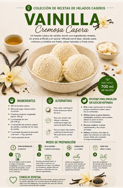 Receta de helado