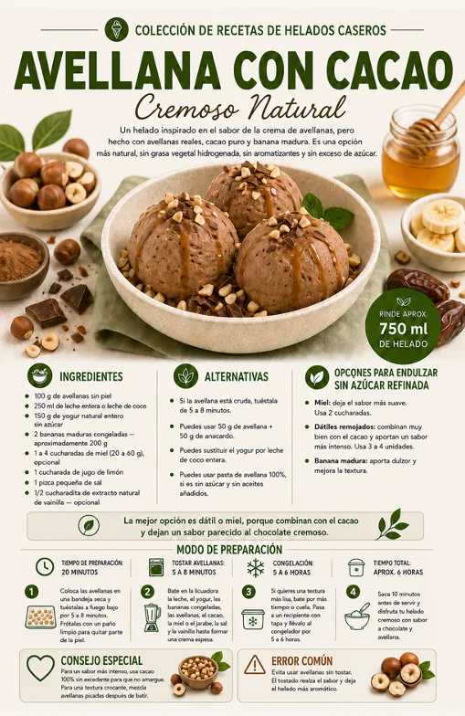 Receta de helado