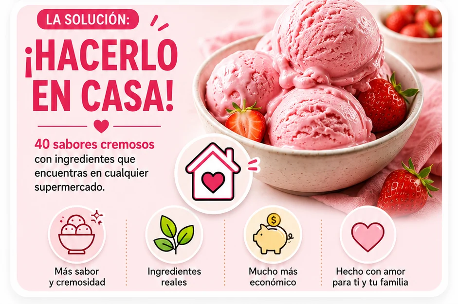 La solución: hacerlo en casa. 40 sabores cremosos con ingredientes reales.